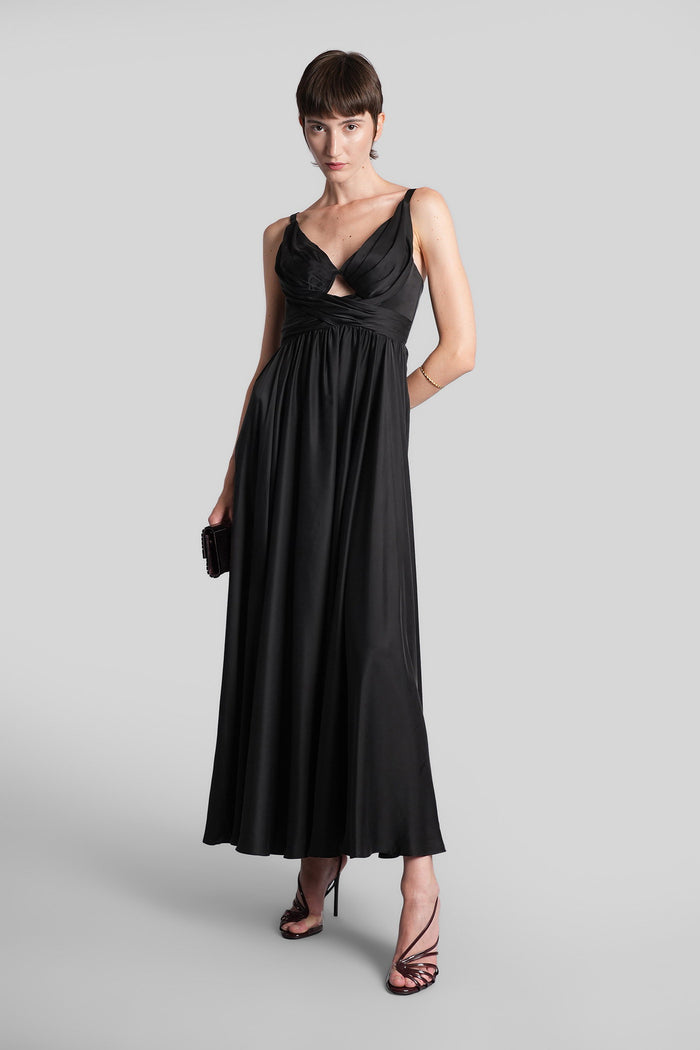Long dress in black silk Abbigliamento