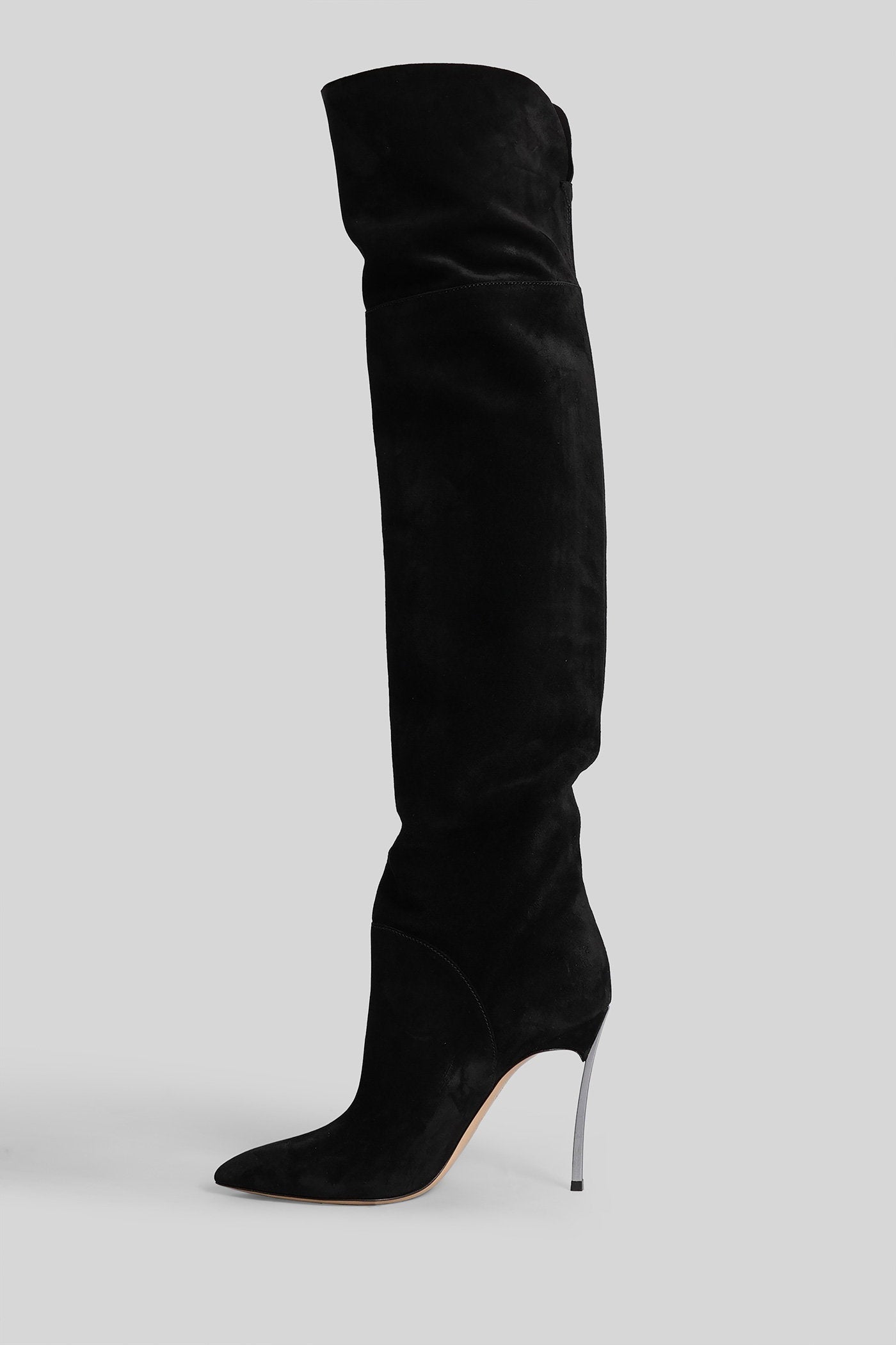 Blade Corsaro High Heels Boots Black Suede Scarpe