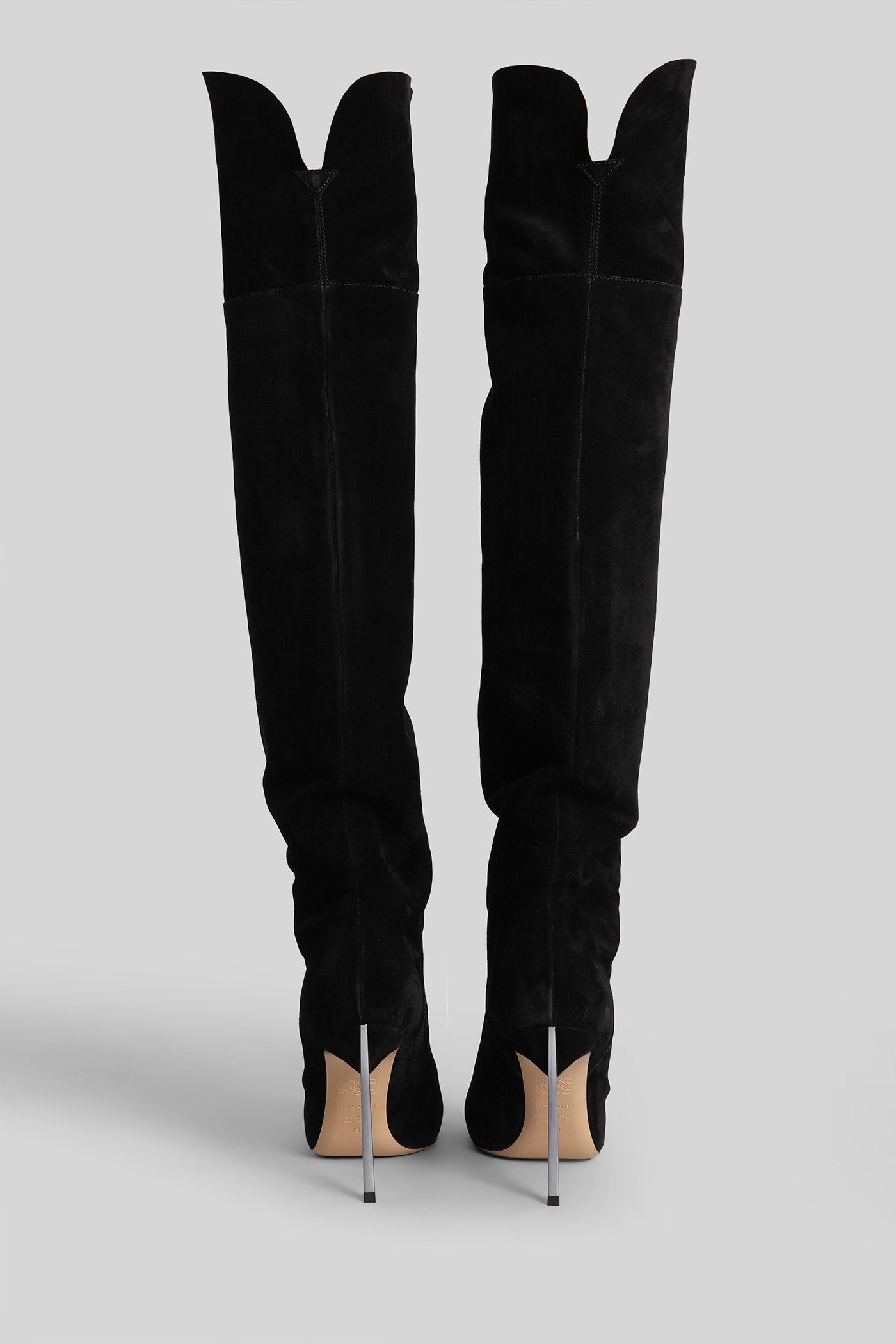 Blade Corsaro High Heels Boots Black Suede Scarpe