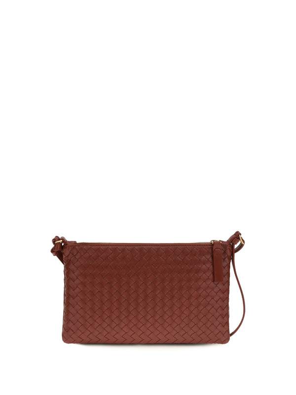 Shoulder Bag Intrecciato Calf Leather Lava Red Red/brass