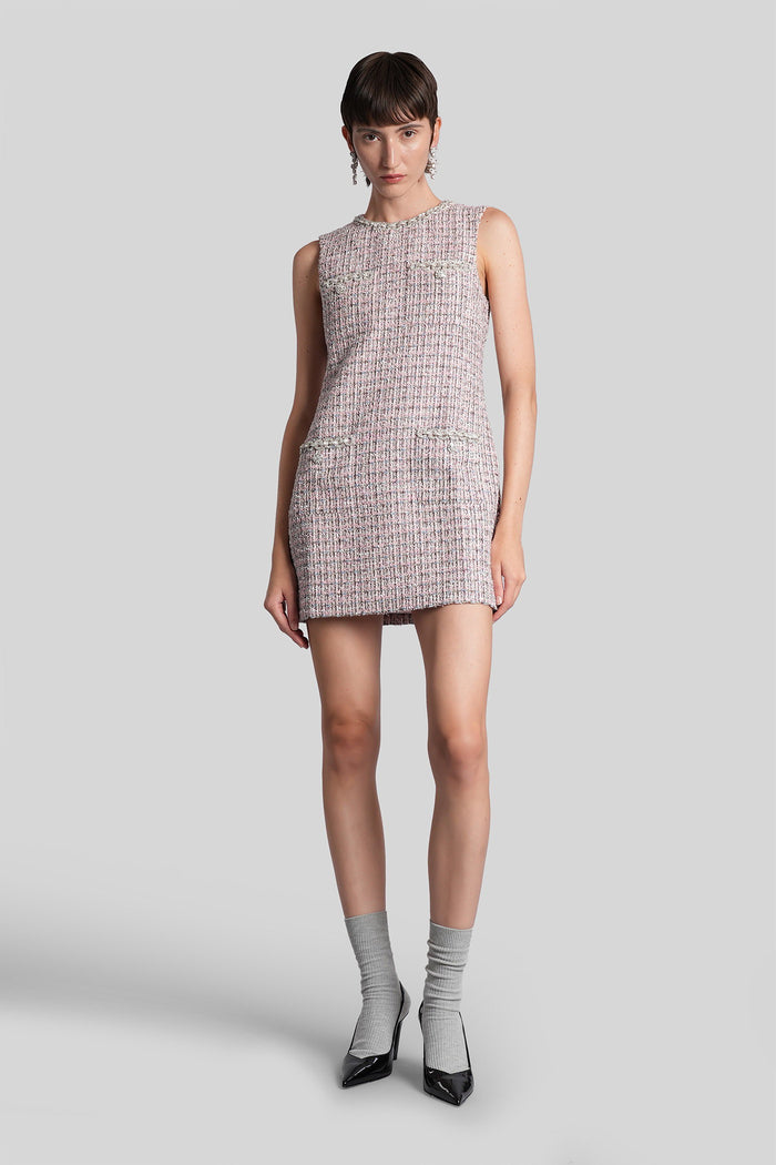 Mini Dress Rose-Pink Wool Abbigliamento