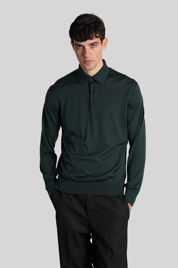 Polo in green wool Abbigliamento