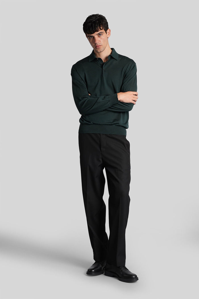 Polo in green wool Abbigliamento