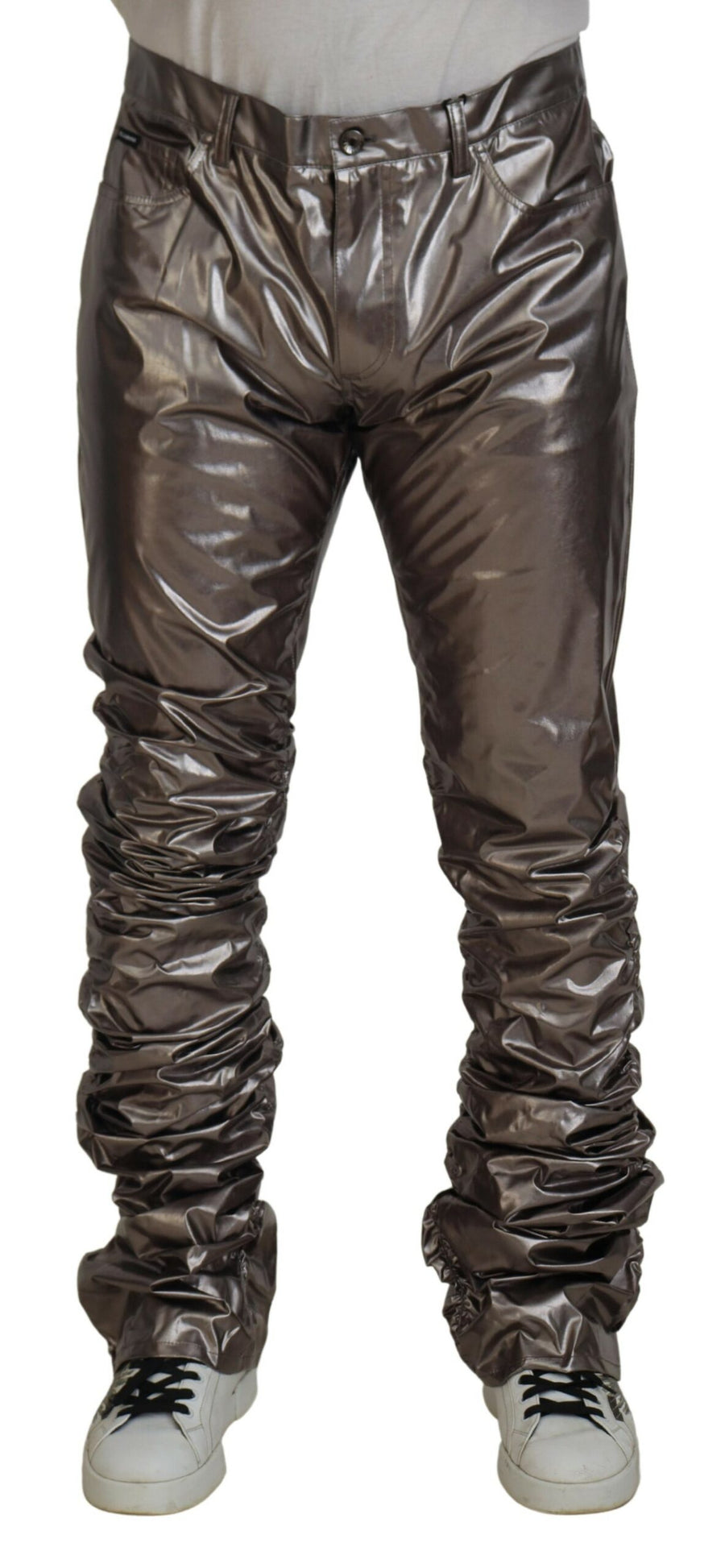 Dolce & Gabbana 86% Nylon trousers in silver