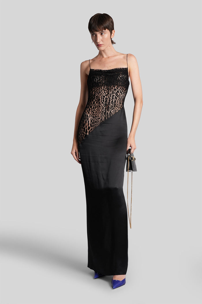 Long dress in black viscose Abbigliamento