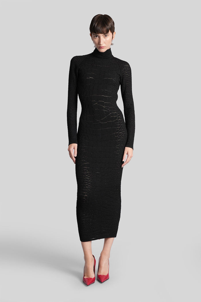 Long dress in black viscose Abbigliamento