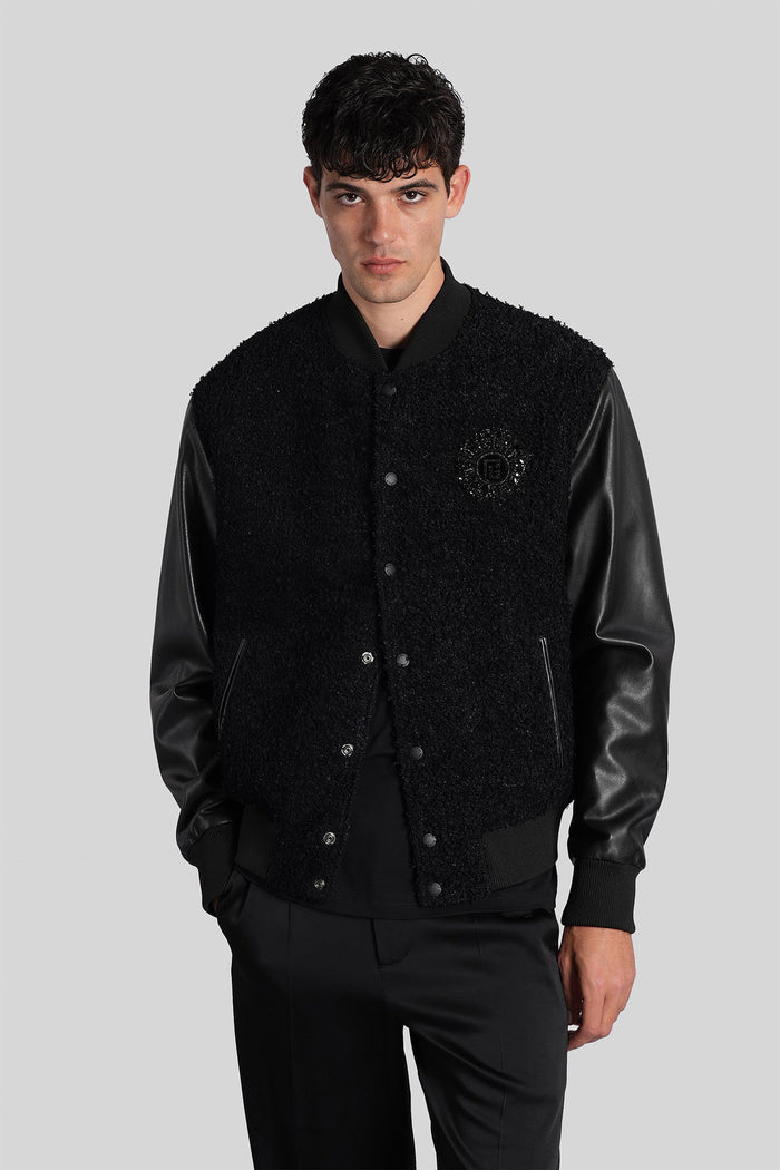 Bomber Jacket in black polyamide Abbigliamento