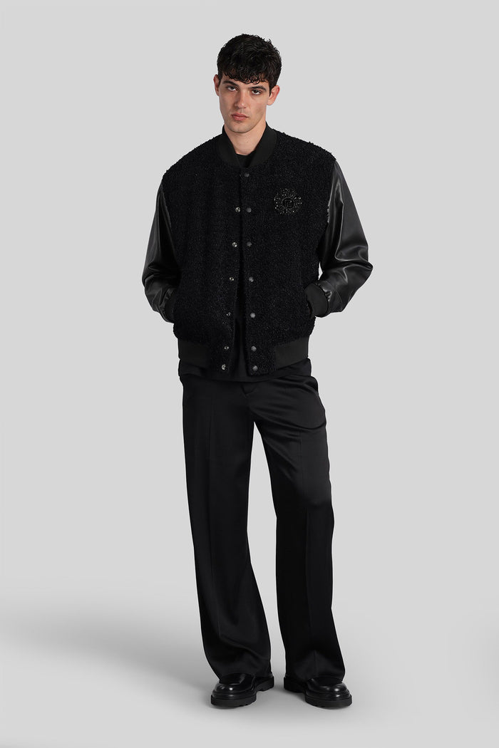 Bomber Jacket in black polyamide Abbigliamento