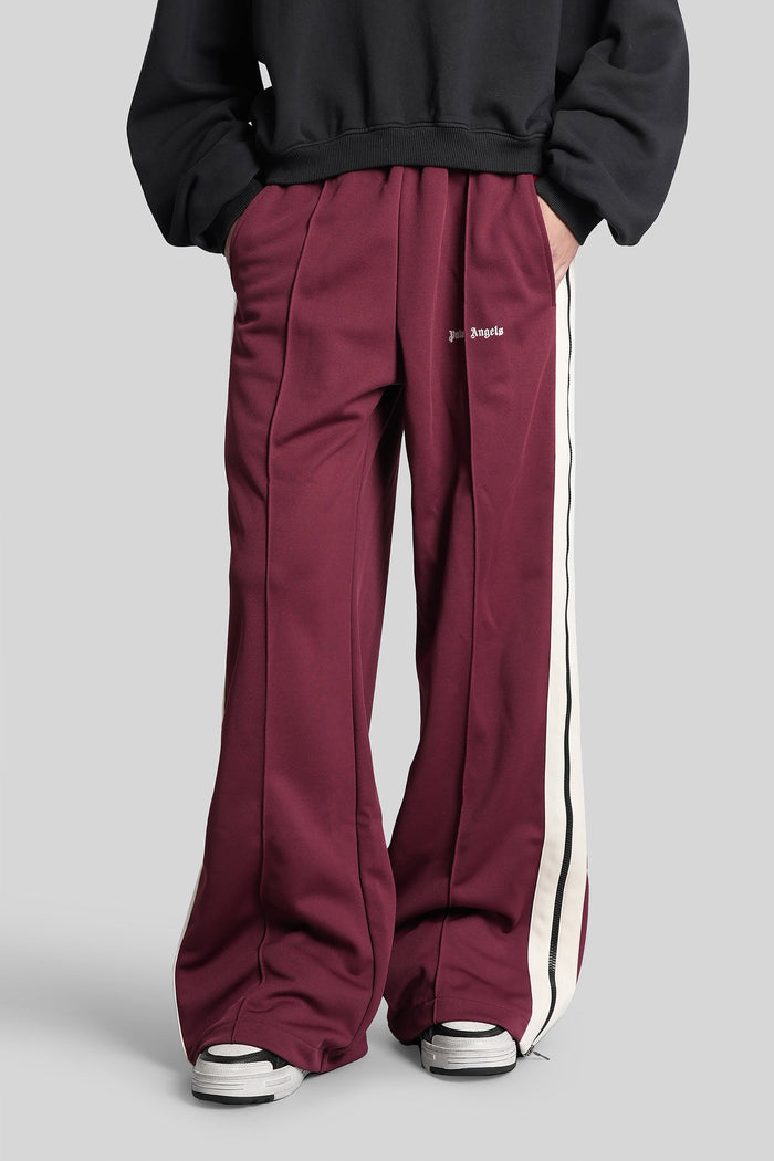 Pants In Bordeaux Polyester Abbigliamento