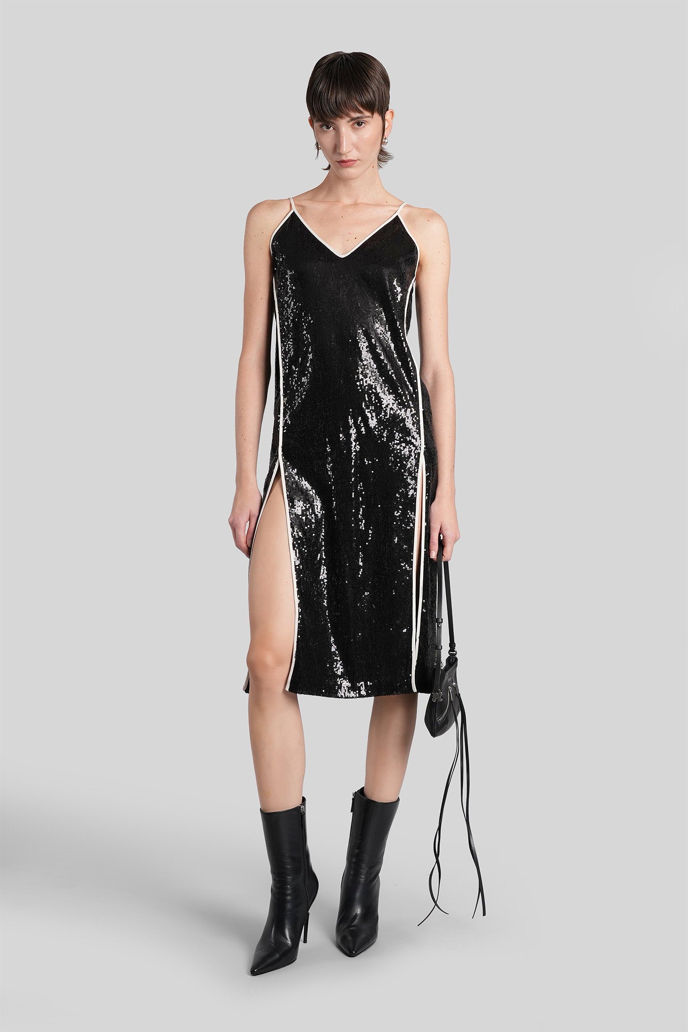Mini dress in black polyester Abbigliamento