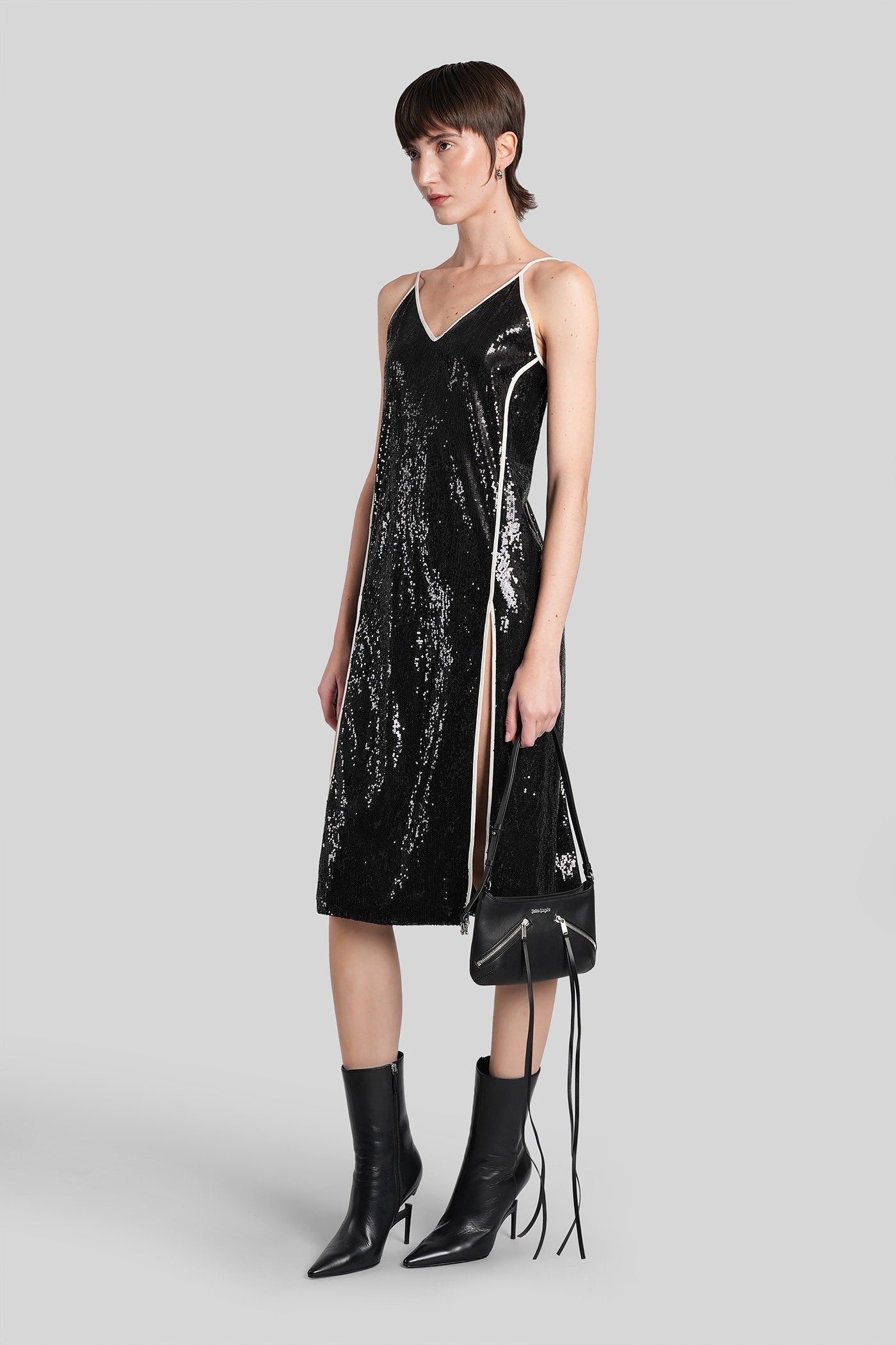 Mini dress in black polyester Abbigliamento