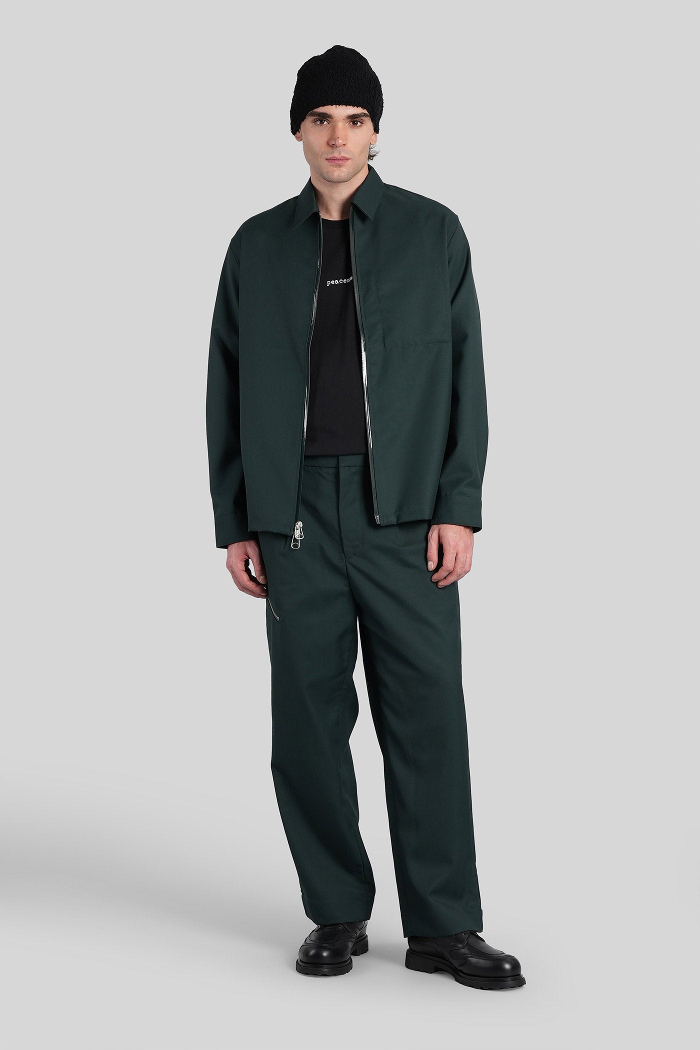Casual jacket in green wool Abbigliamento