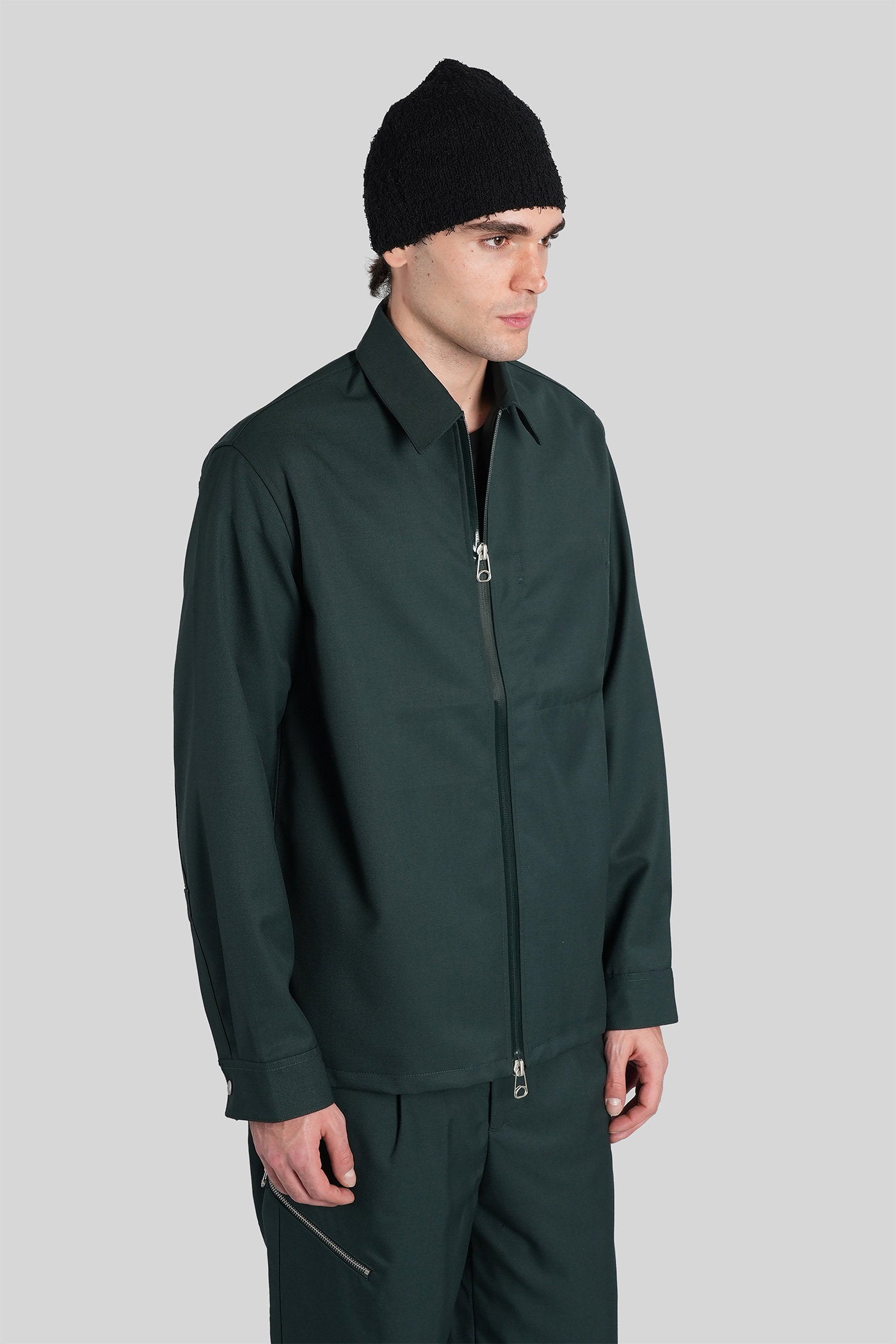 Casual jacket in green wool Abbigliamento