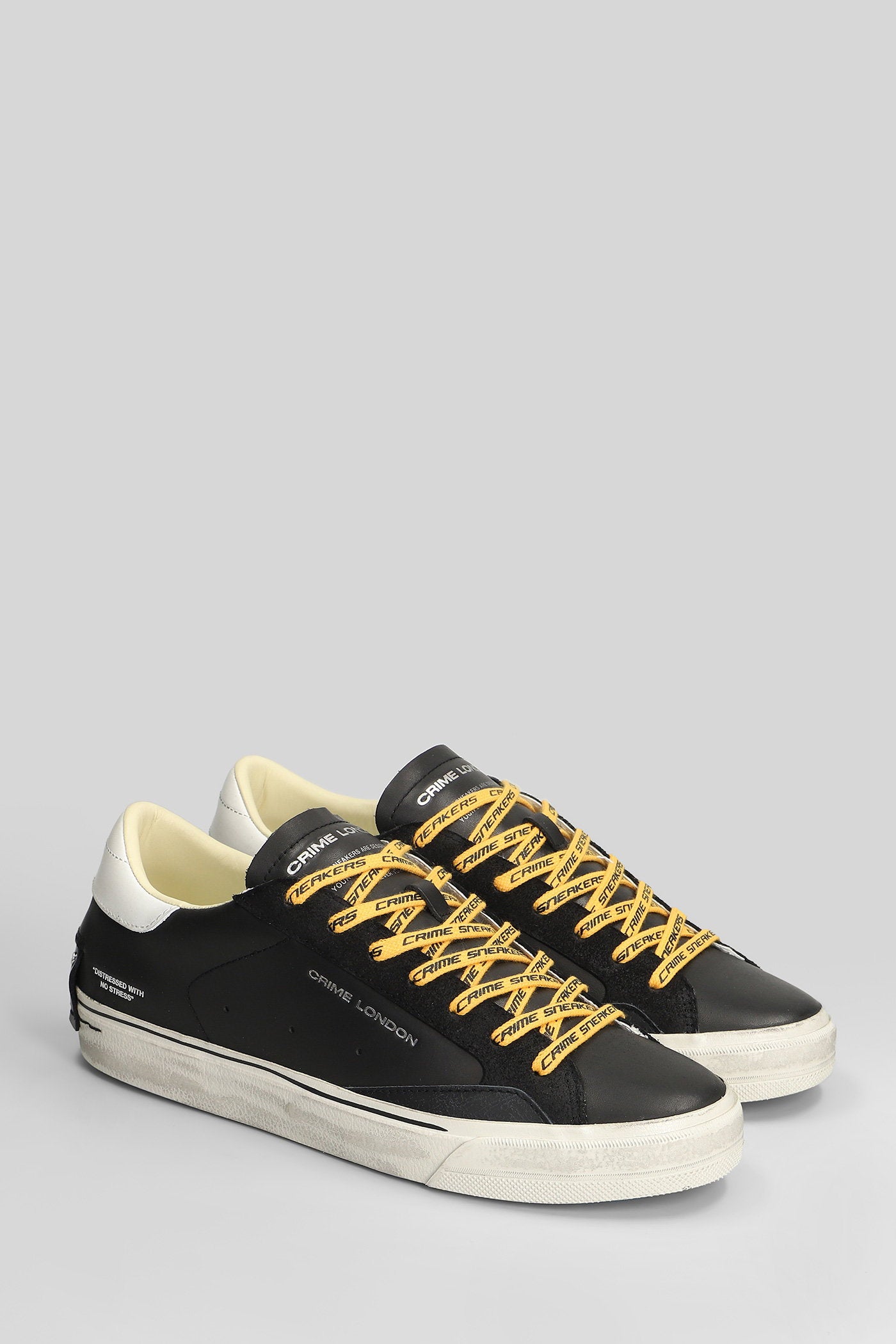 Distressed 2.0 Sneakers in black suede and leather Scarpe