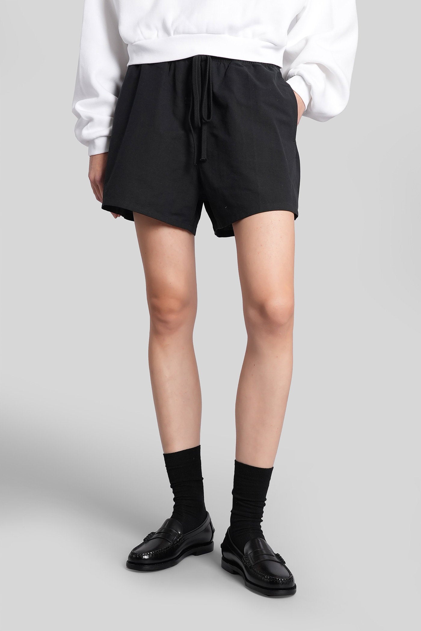 Shorts in black cotton Abbigliamento