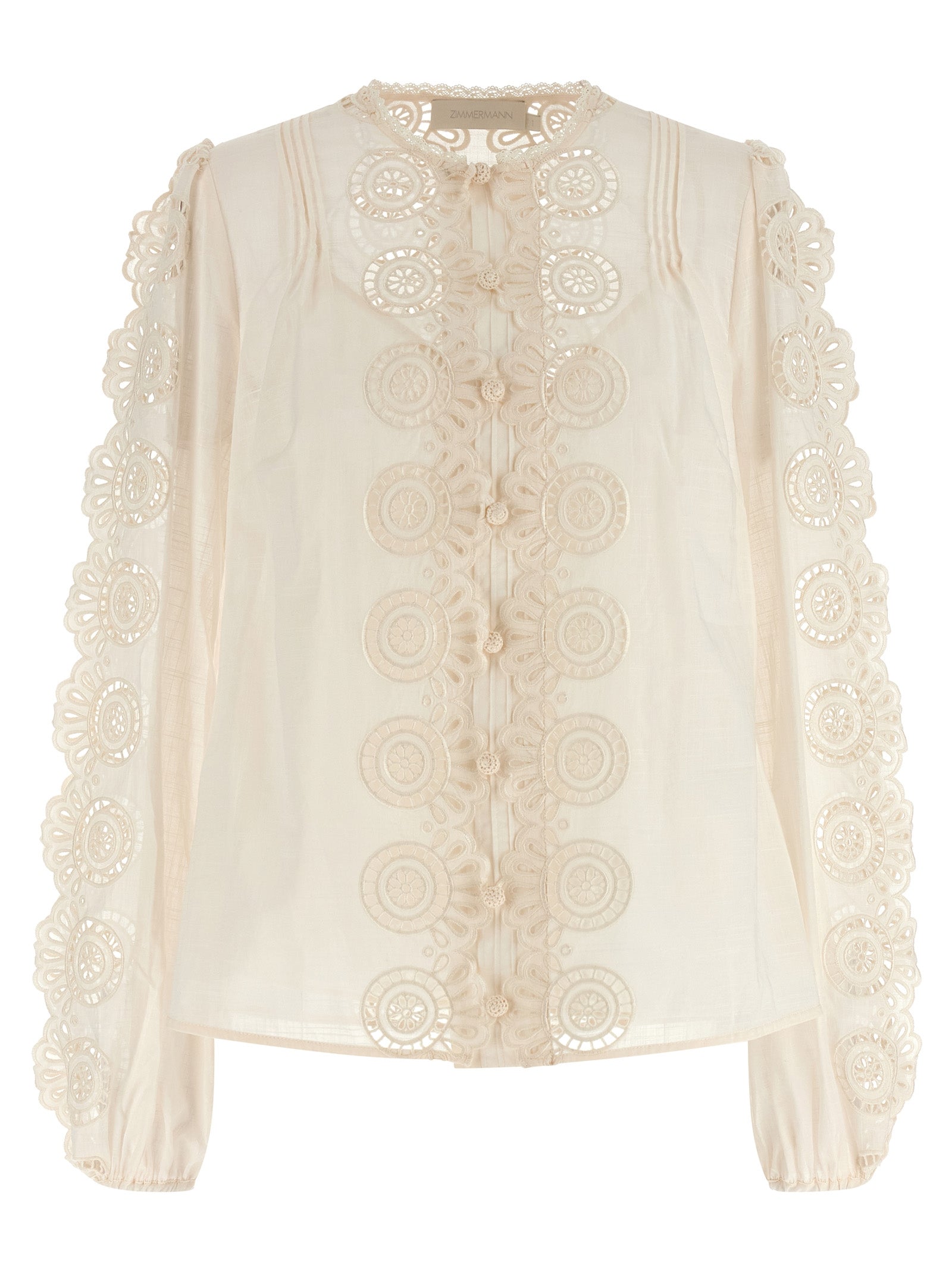 Lucky embroidered blouse White Cotton Shirt