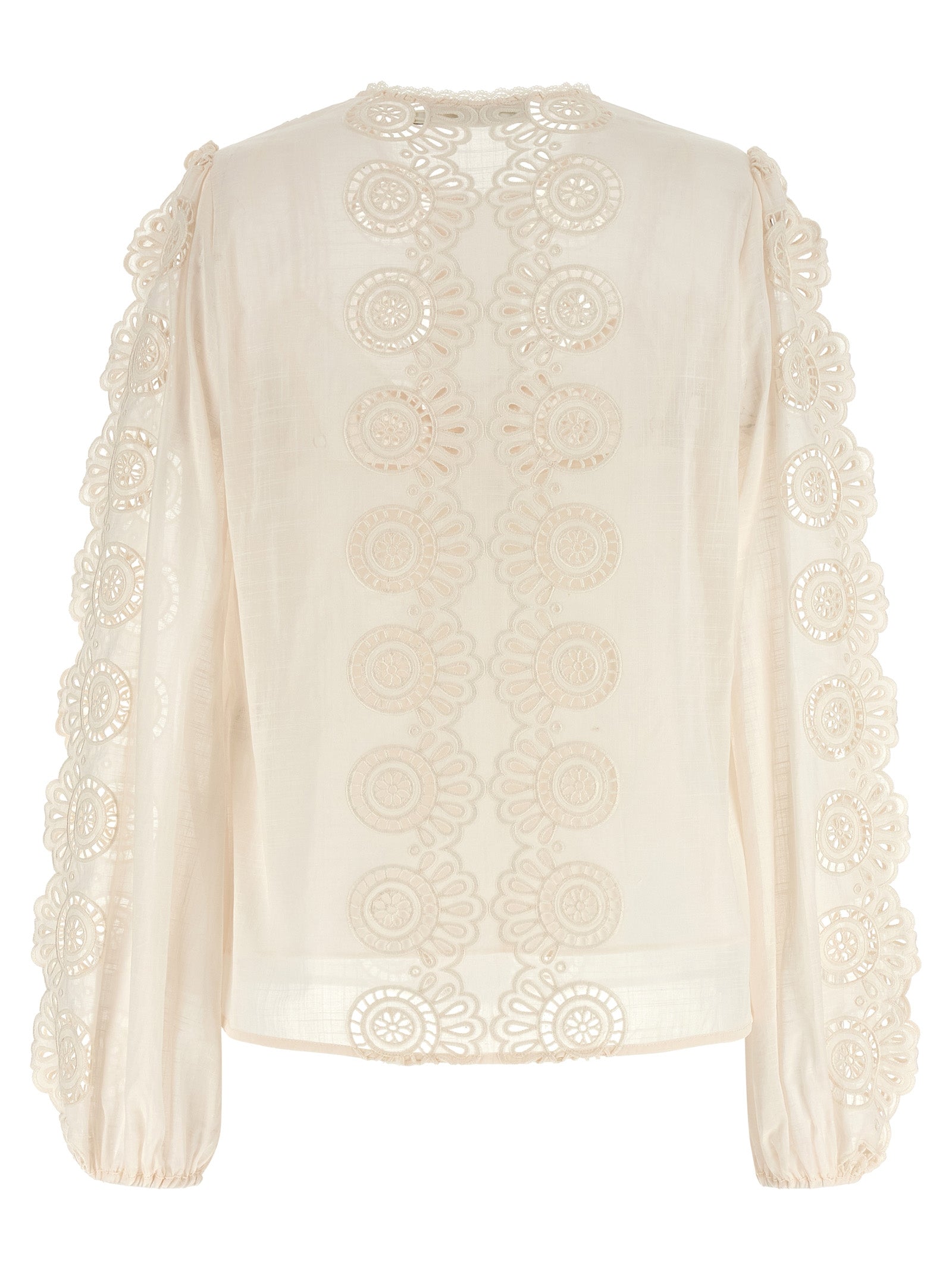 Lucky embroidered blouse White Cotton Shirt