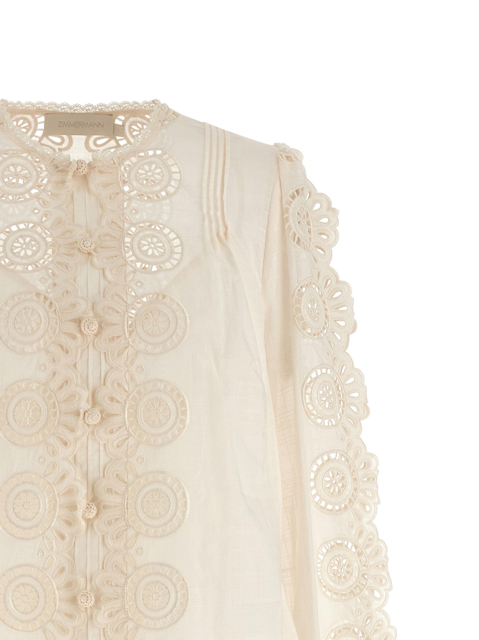 Lucky embroidered blouse White Cotton Shirt