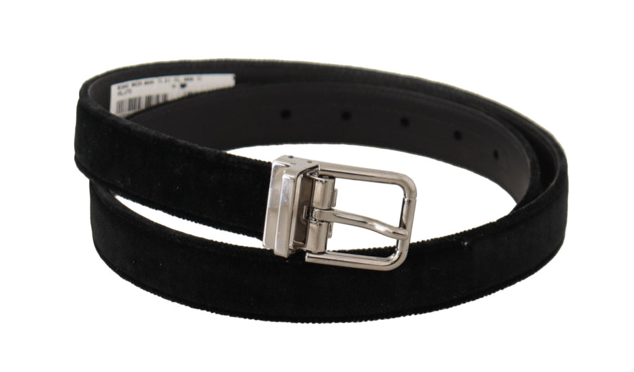 Dolce & Gabbana Velvet belt in black