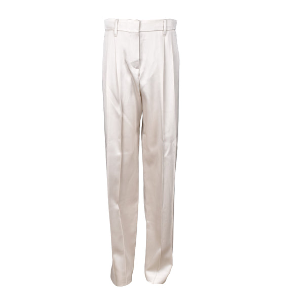 Brunello Cucinelli Womens Cream Tailored Trousers