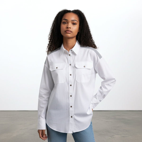 Brunello Cucinelli Womens White Western Style Shirt