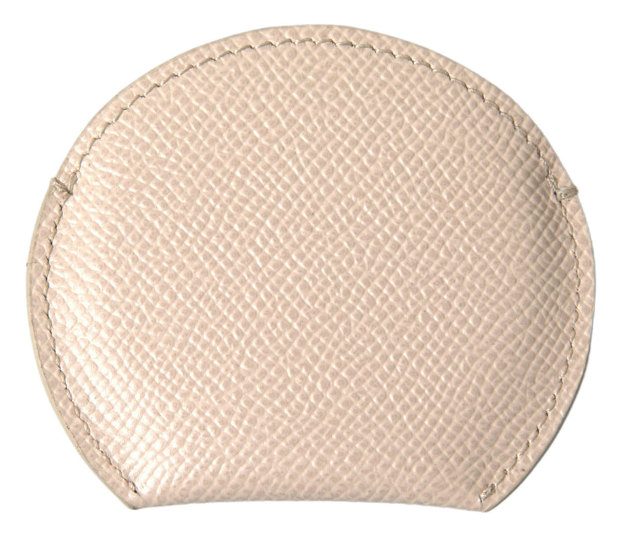 Dolce & Gabbana 100% Calfskin Leather hand mirror holder in beige