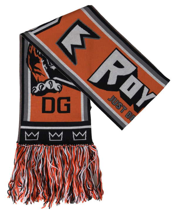 Multicolor Wool Dg Royals Wrap Fringe Scarf Virgin