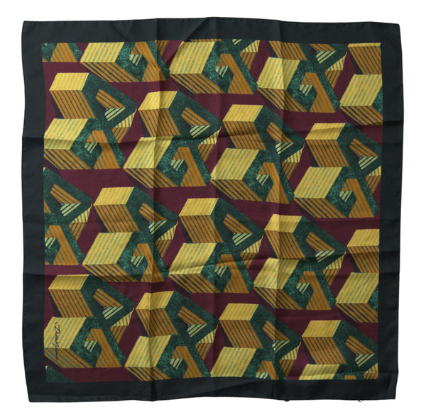Multicolor Printed Square Handkerchief Scarf Silk