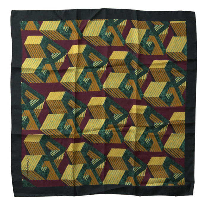 Multicolor Printed Square Handkerchief Scarf Silk