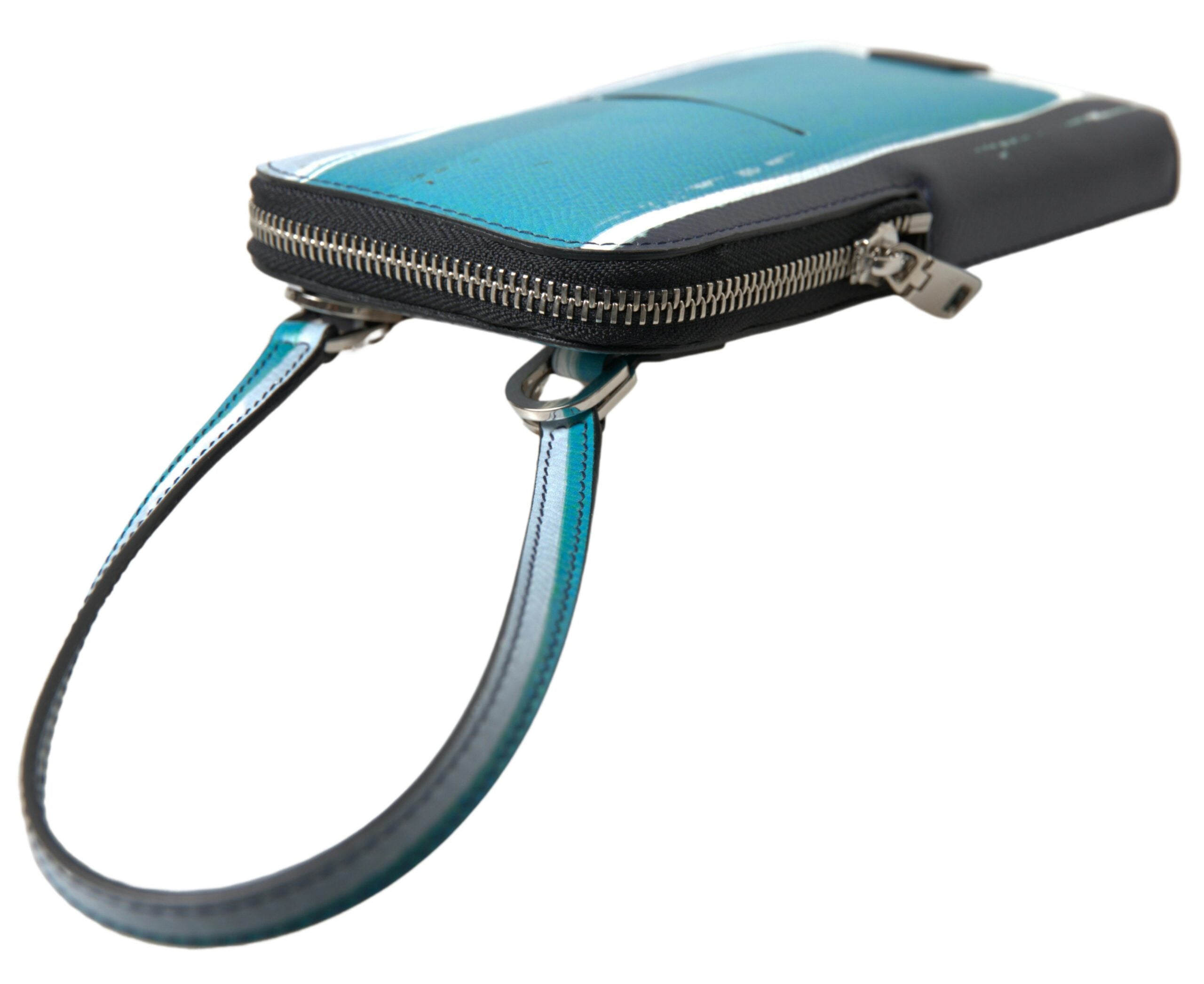 Blue Leather Purse Crossbody Sling Phone Bag Unisex And White