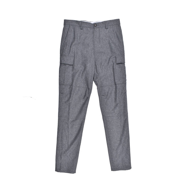 Brunello Cucinelli Mens Grey Virgin Wool Carpenter Trousers Gray