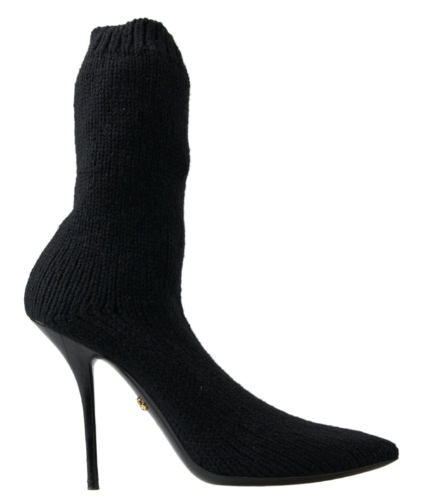 Dolce & Gabbana Viscose heel boot in black