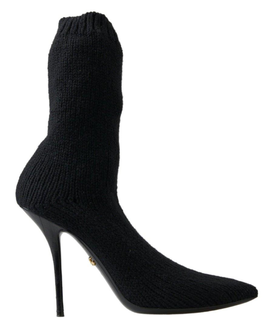 Dolce & Gabbana Viscose heel boot in black