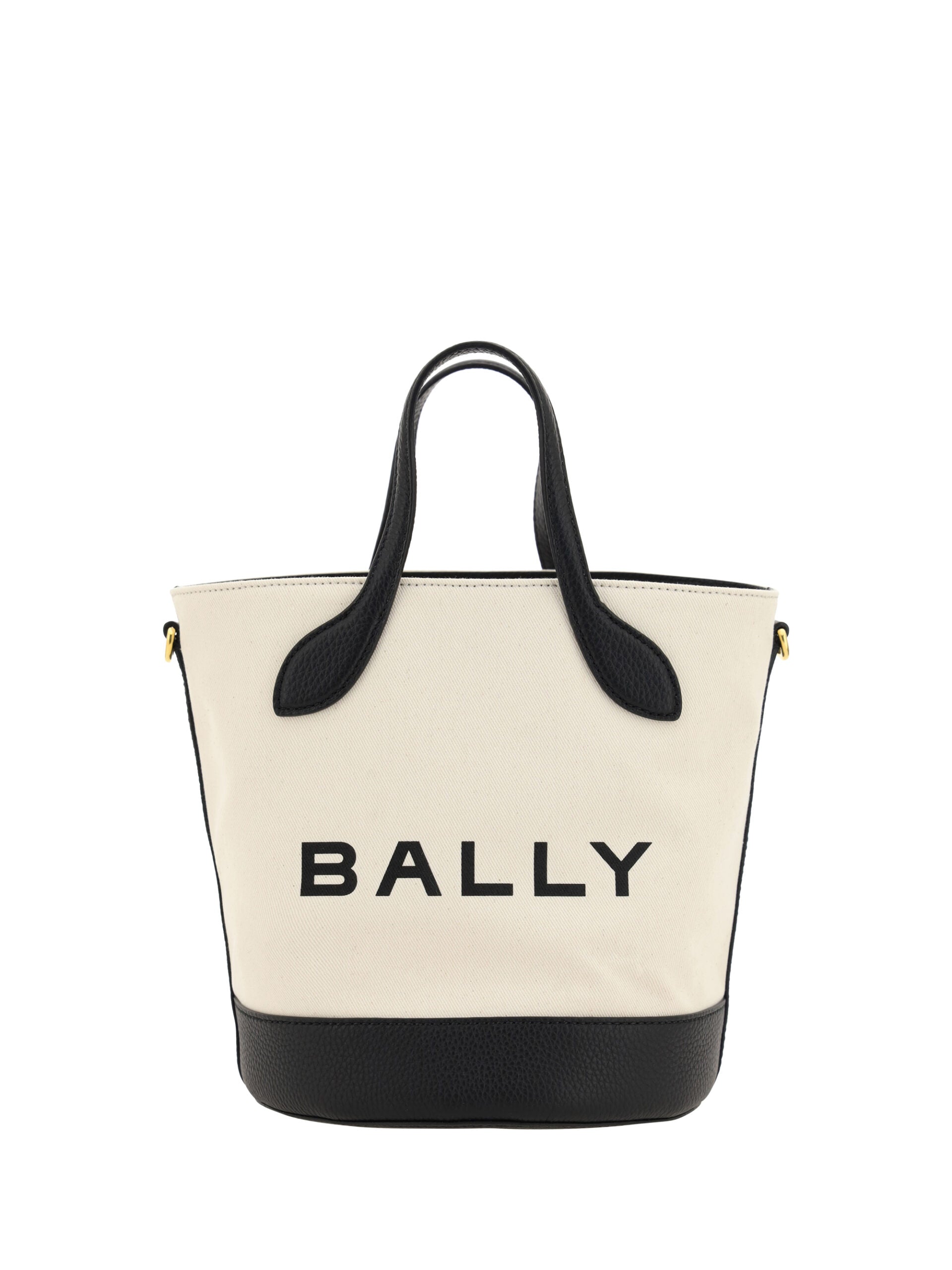 White And Black Leather Bucket Bag
