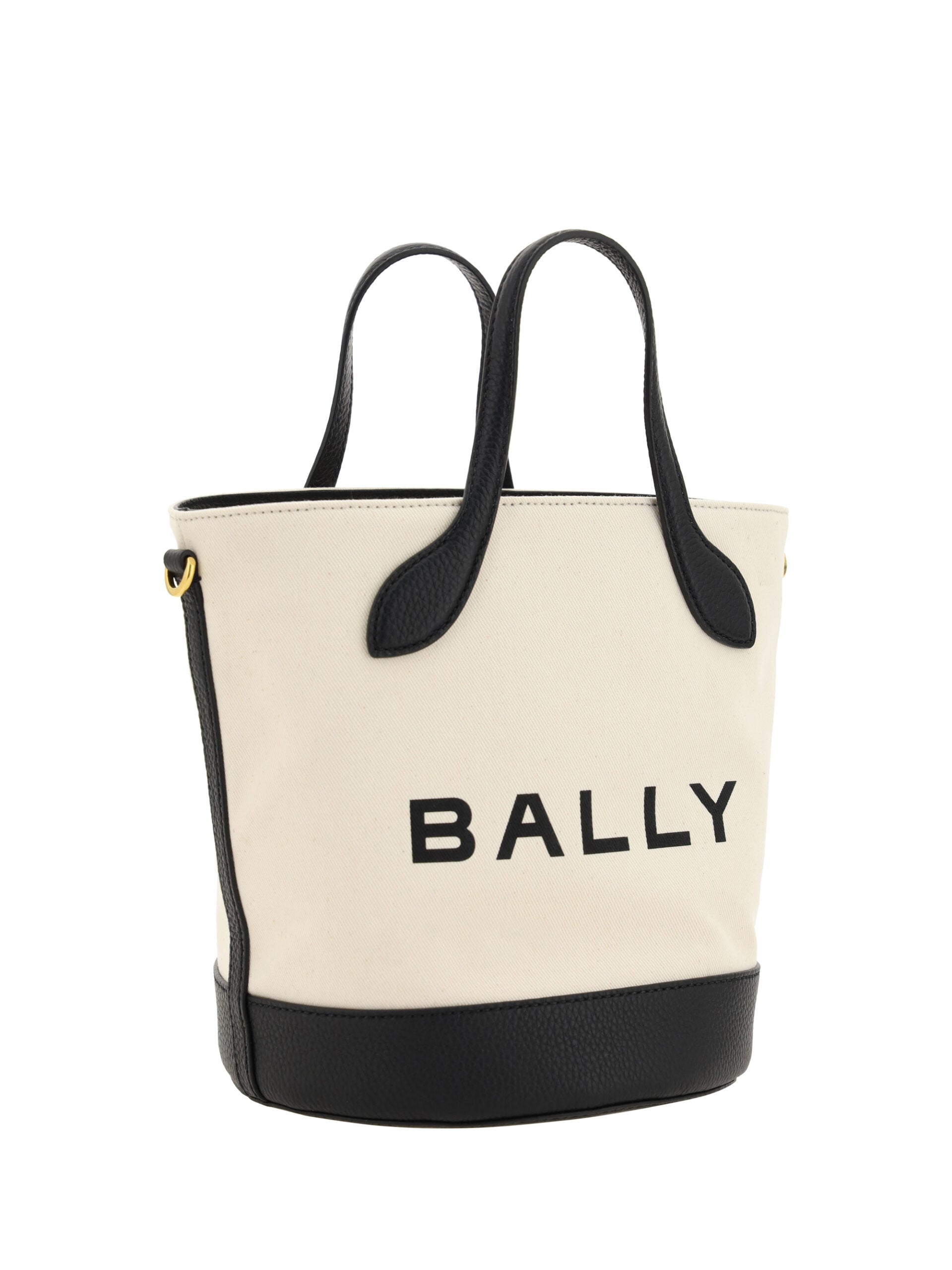 White And Black Leather Bucket Bag