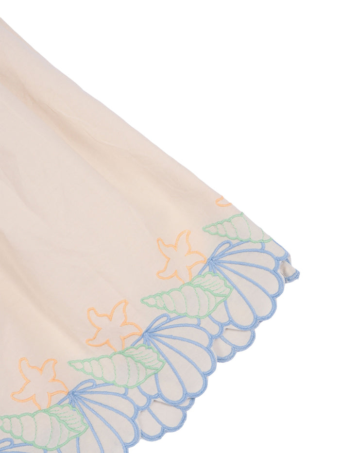 Cato Dress Ss White Cotton Organic