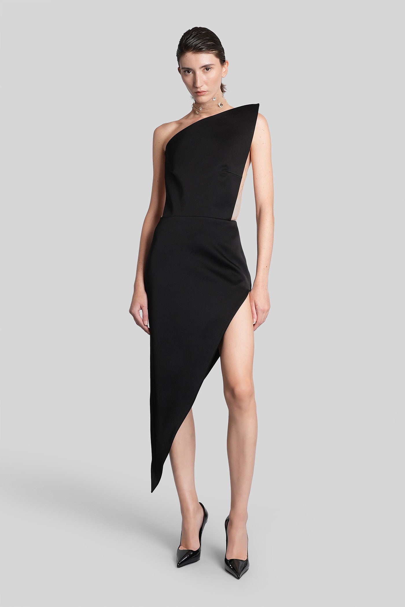 Long dress in black Triacetate Abbigliamento