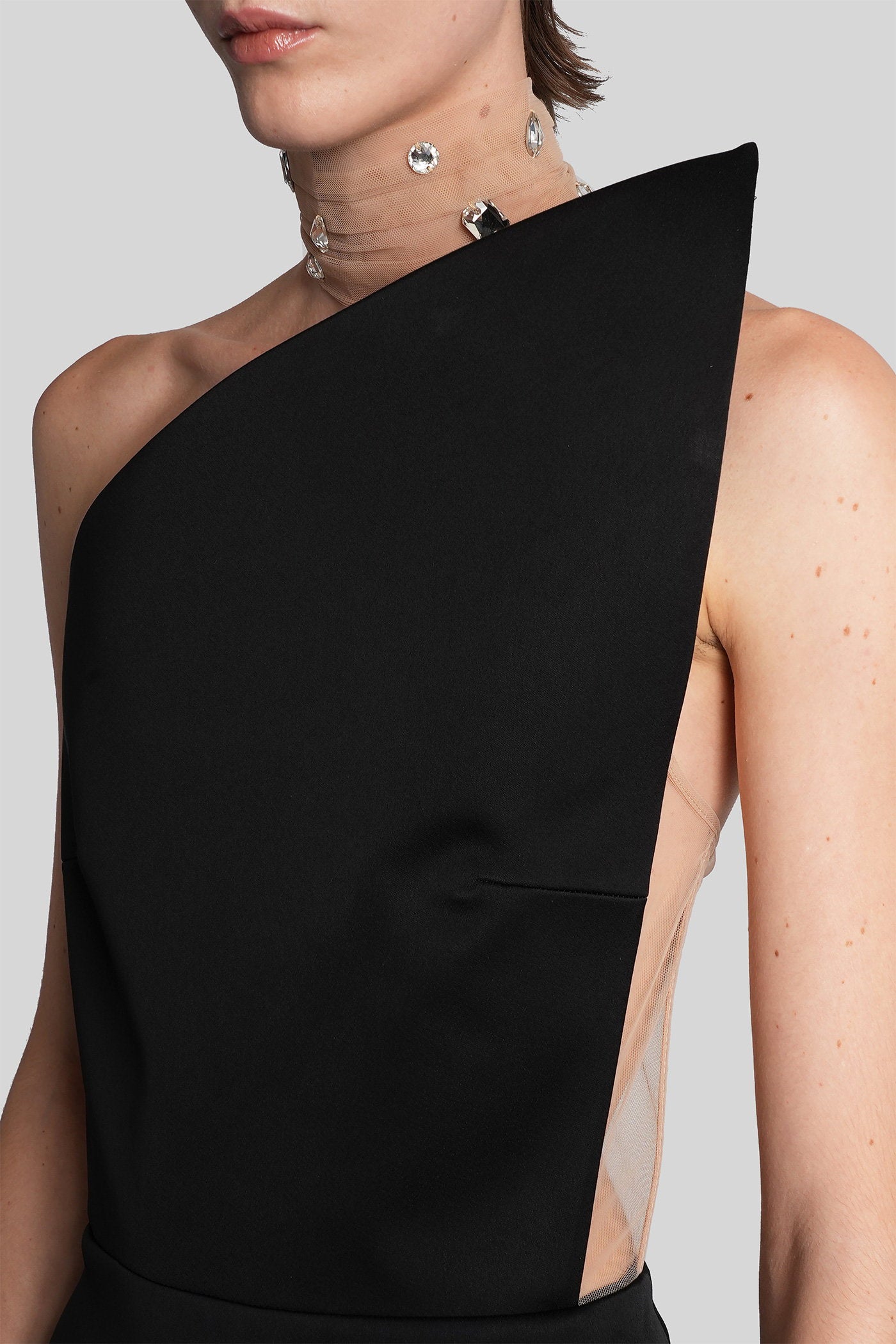 Long dress in black Triacetate Abbigliamento