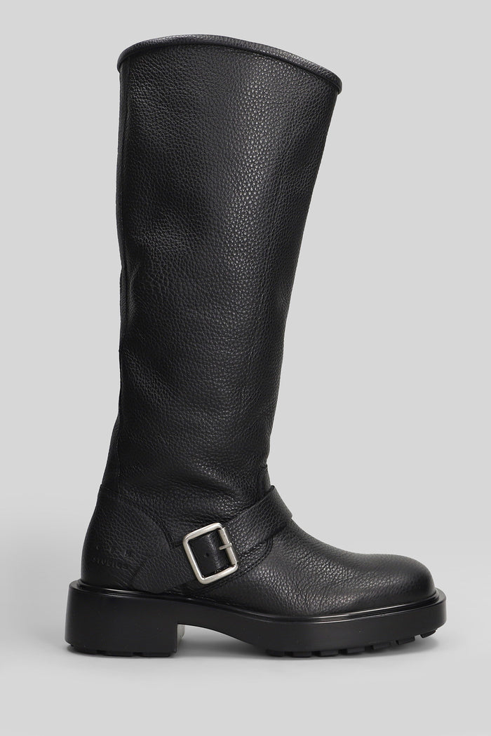 Cph 441 low heels boots in black leather Scarpe