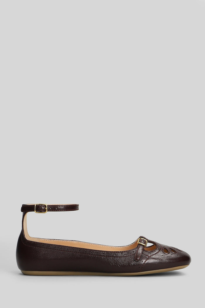 Misty Ballet flats in bordeaux leather Scarpe