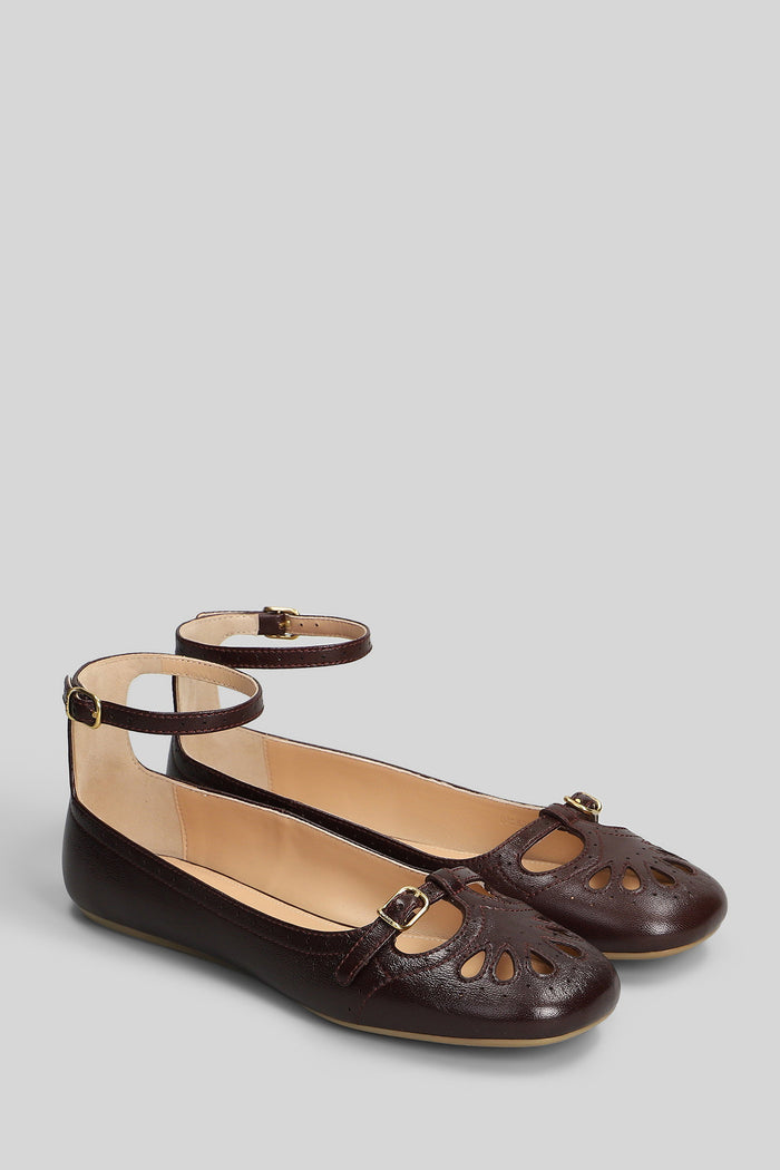 Misty Ballet flats in bordeaux leather Scarpe