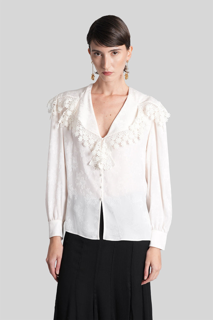 Blouse in beige silk Abbigliamento