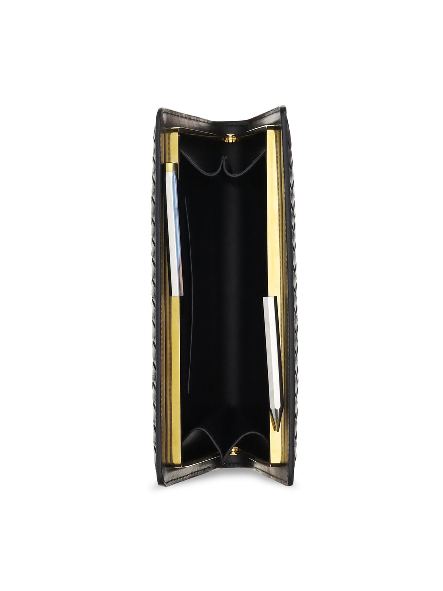 Clutch Agenda Nappa Leather Midnight-Brass V-s Lambskin Wallets & Purses
