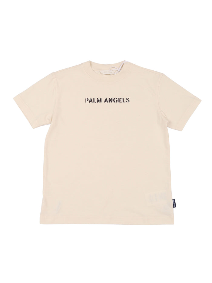 LOGO STAMP T-SHIRT REG BOY Beige Cotton Short Sleeves