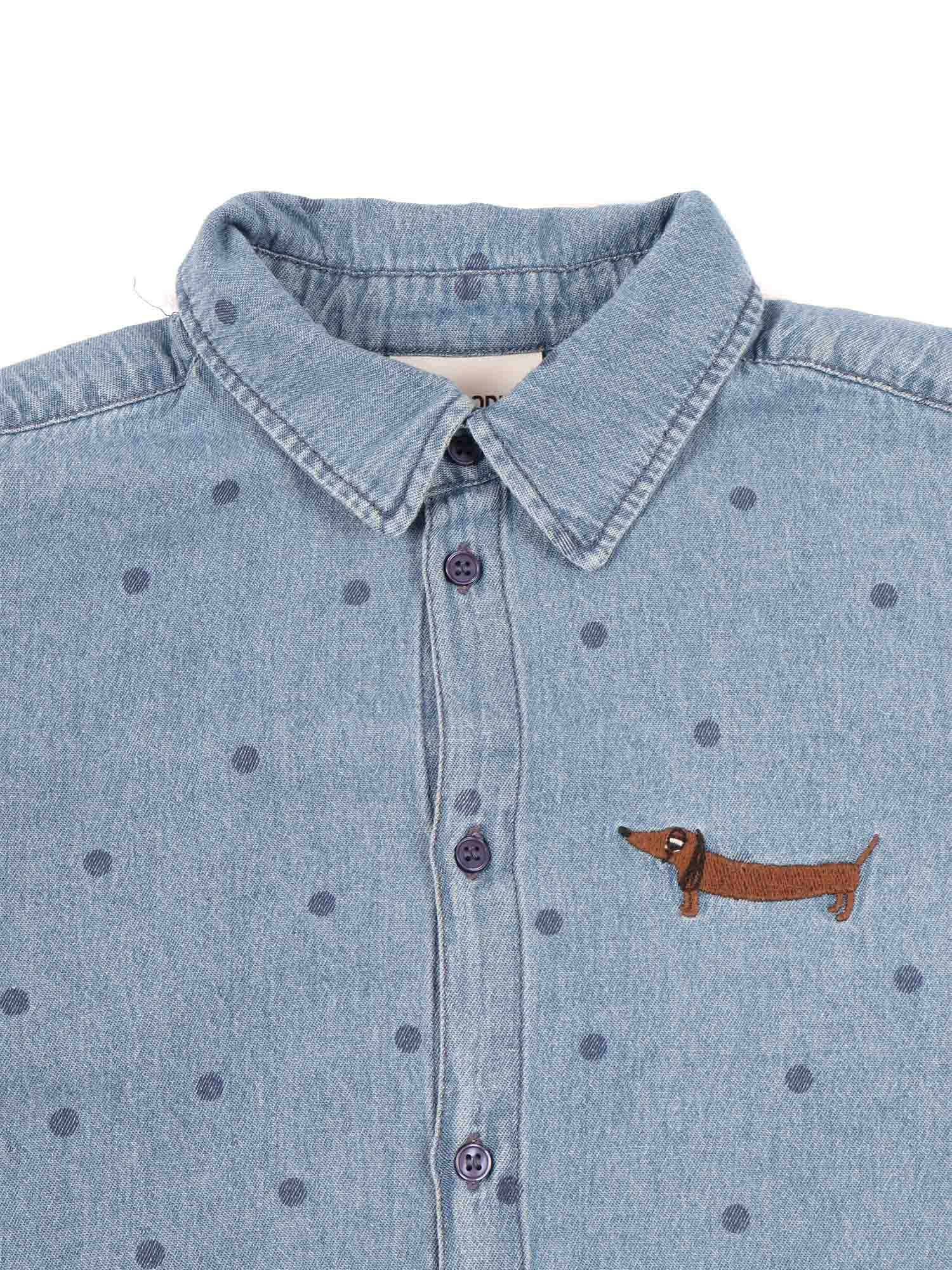 Lw denim dots aop ls shirt Blue Organic Cotton Camiceria