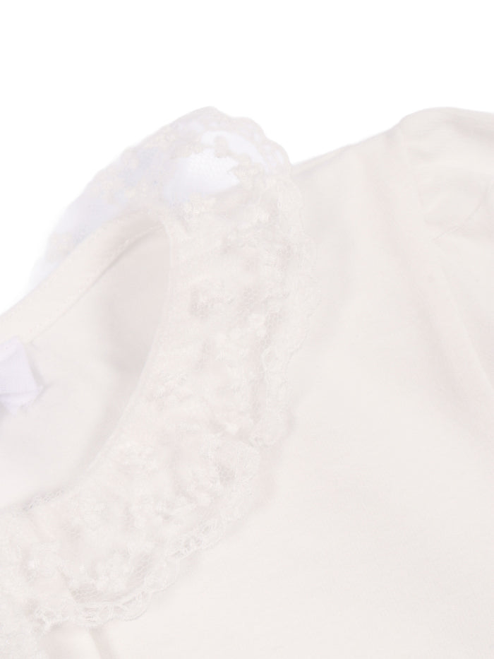 Body White Cotton Elastane Collar Suit