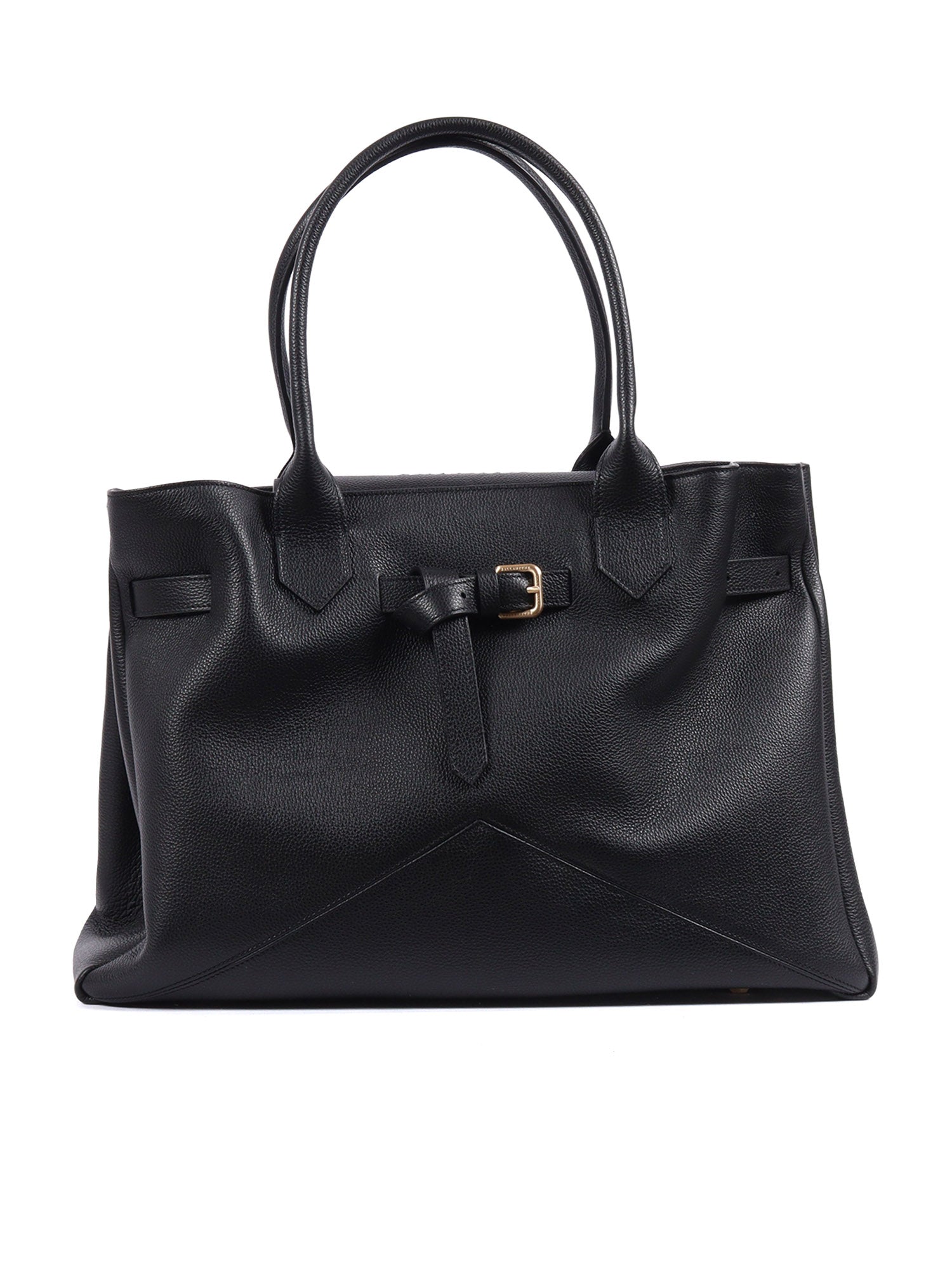 KATE BAG L Black Calf Leather Small Grain