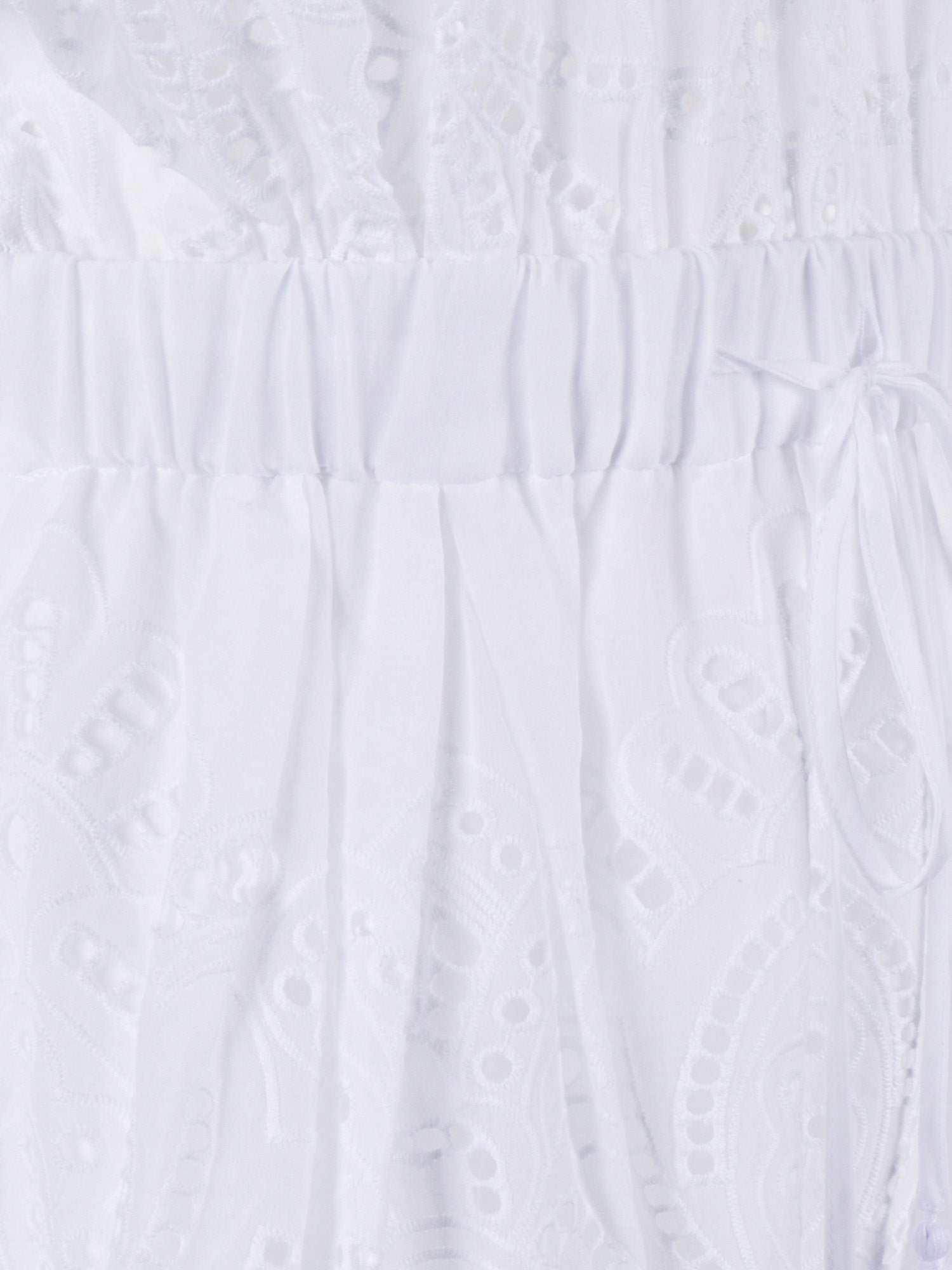 Dress White Cotton Embroidery Polyester