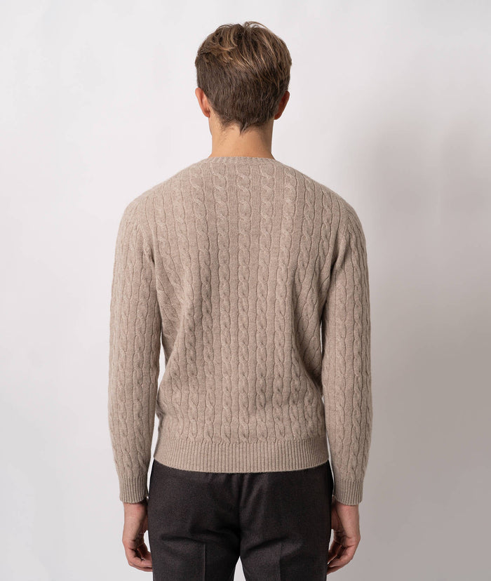 Crewneck Cashmere Sweater Berna Beige Knitwear