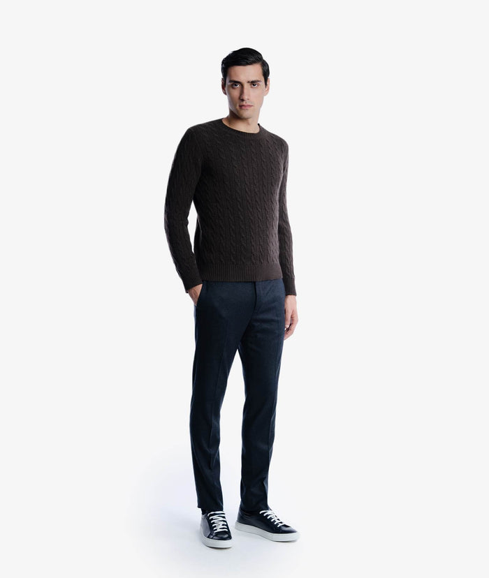 Crewneck Cashmere Sweater Berna Darkbrown Knitwear